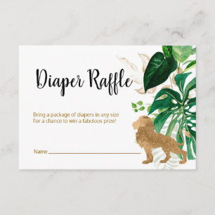 Diaper Raffle Safari gold animals Enclosure Card