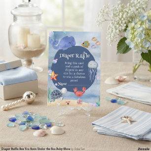Diaper Raffle Sea You Soon Under the Sea Baby Show Enclosure Card