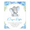Diaper Raffle Sign Blue Elephant Baby Boy Shower