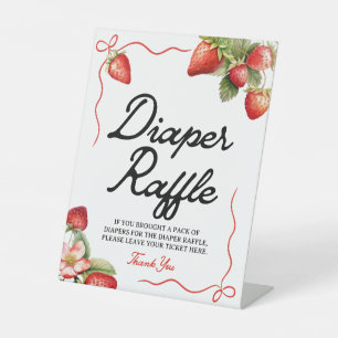 Diaper Raffle Sign   Strawberry Baby Shower Sign