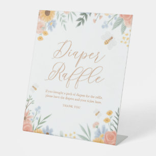 Diaper Raffle Sign Sweet as can Bee Baby Shower