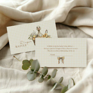 Diaper Raffle Silly Goose Lemon Watercolor  Enclosure Card