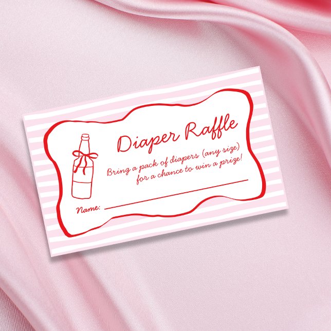 Diaper Raffle Soda Bottle Bow Baby Shower Enclosure Card (Diaper Raffle Soda Bottle Bow Baby Shower Enclosure Card)