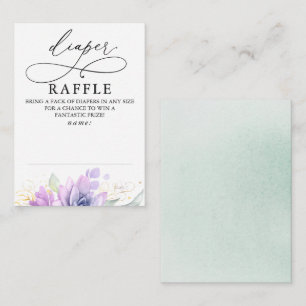 Diaper Raffle Soft Greenery Baby Shower Ticket Enclosure Card