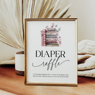 Diaper Raffle Storybook New Chapter Baby Shower Poster