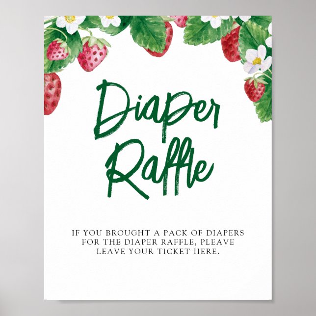 Diaper Raffle Summer Berry Sweet Baby Shower  Poster (Front)