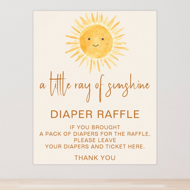 Diaper Raffle Sun-Themed Baby Shower Sign (Creator Uploaded)