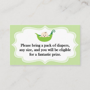 Diaper Raffle Sweet Pea Baby Shower card
