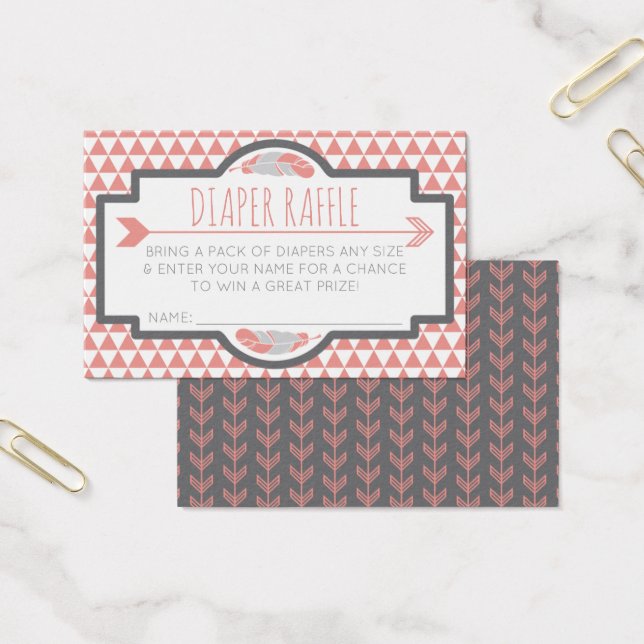 Diaper Raffle Ticket, Aztec, Arrows, Tribal (Office)