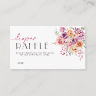 Diaper Raffle Ticket Baby in Bloom Blush Pink Enclosure Card