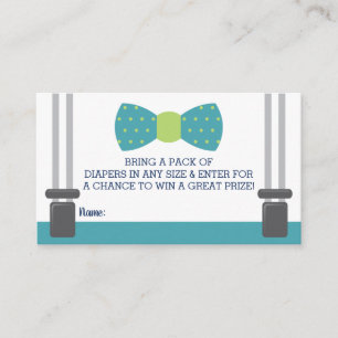 Diaper Raffle Ticket, Bow Tie Baby Shower Business Card