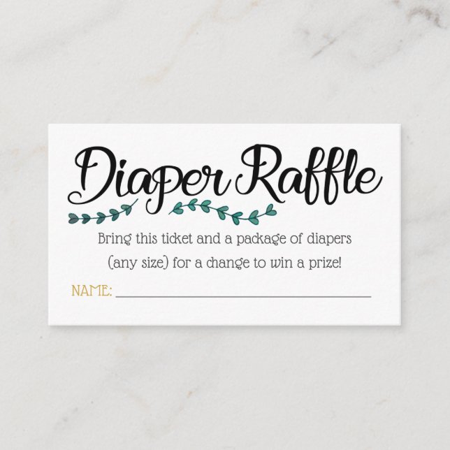 Diaper Raffle Ticket Enclosure Card (Front)