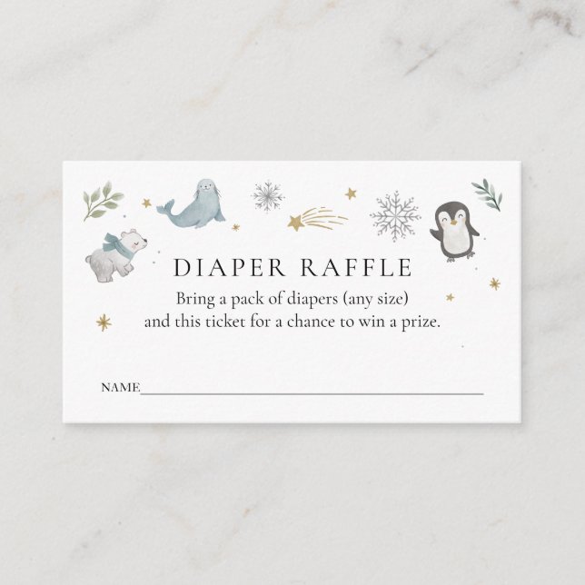 Diaper Raffle Ticket for Baby Shower Enclosure Card (Front)