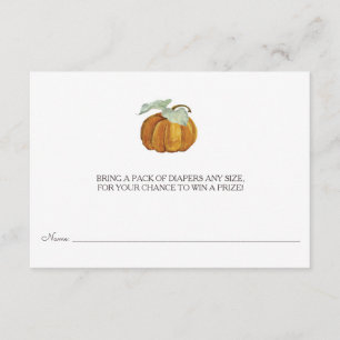 Diaper Raffle Ticket - Little Pumpkin Enclosure Card