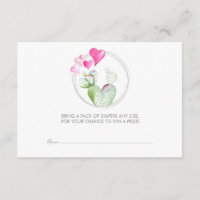 Diaper Raffle Ticket, Little Sweetheart Cactus