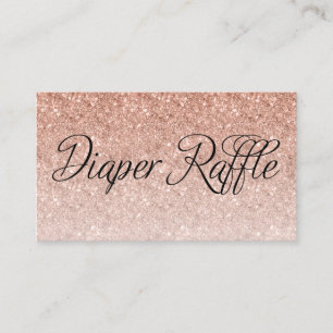 Diaper Raffle Ticket, Rose Gold Raffle Card