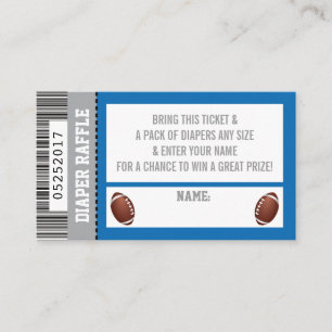 Diaper Raffle Ticket, Sports, Football Baby Shower Enclosure Card