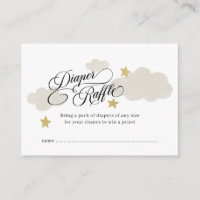 Diaper Raffle Ticket Stars Cloud Baby Shower