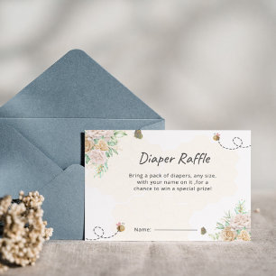 Diaper Raffle Ticket Sweet as can Bee Baby Shower  Enclosure Card