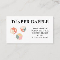 Diaper Raffle Ticket, Toy Blocks Baby Shower