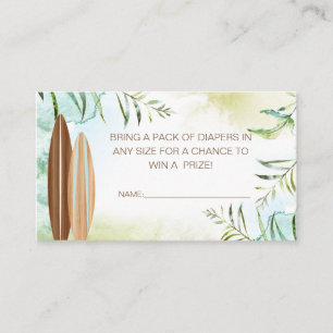Diaper Raffle Ticket with Surfboards