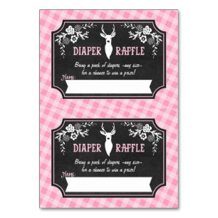 Diaper Raffle Tickets - 2 per card - Woodland