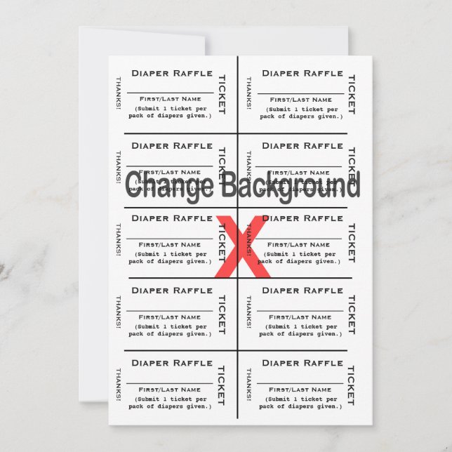 Diaper Raffle Tickets Custom Create Invitation (Front)