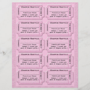 Diaper Raffle Tickets Cute Baby Shower