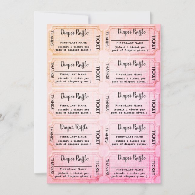 Diaper Raffle Tickets Cute Rainbow Baby Shower Invitation (Front)