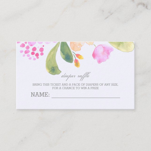 Diaper Raffle Tickets Enclosure Card (Front)