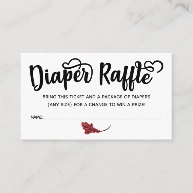 Diaper Raffle Tickets Enclosure Card (Front)