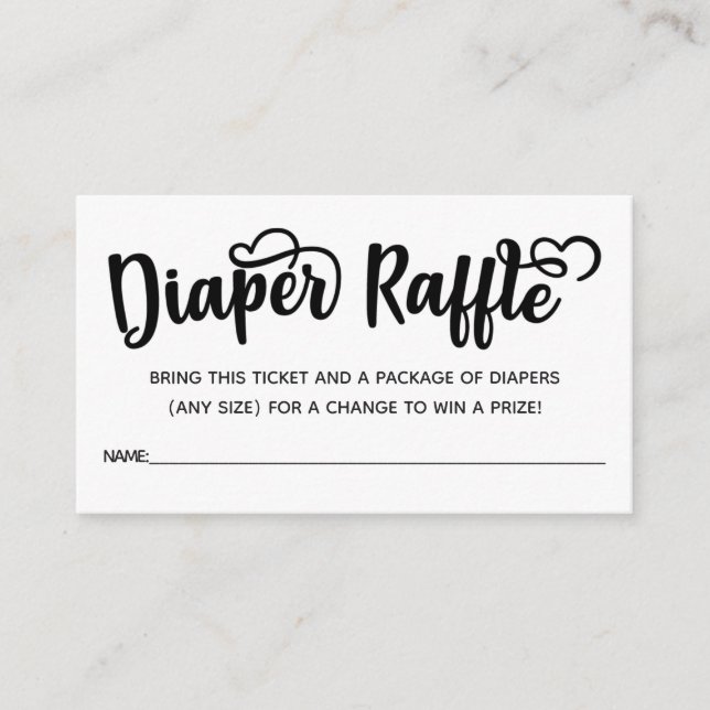 Diaper Raffle Tickets Enclosure Card (Front)