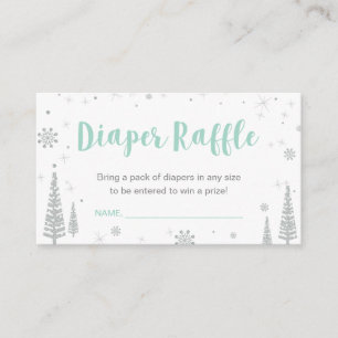 Diaper Raffle Tickets   Winter Baby Shower, Boy Enclosure Card