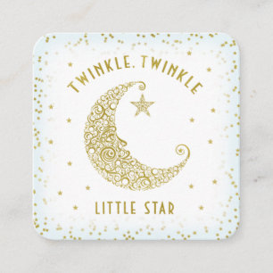 Diaper Raffle Twinkle Little Star Baby Shower Blue Enclosure Card