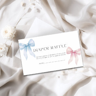 Diaper Raffle Twins Gender Reveal Enclosure Card