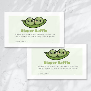 Diaper Raffle Two Peas in a Pod Twin Baby Shower Enclosure Card