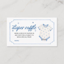 Diaper Raffle Watercolor Blue Jean Baby Shower
