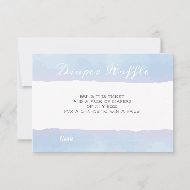 DIAPER RAFFLE Watercolor Diaper Raffle Enclosure Invitation (Front)