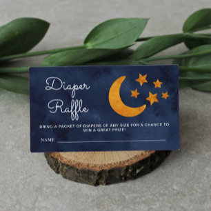 Diaper Raffle Watercolor Moon & Stars Night Sky  Enclosure Card