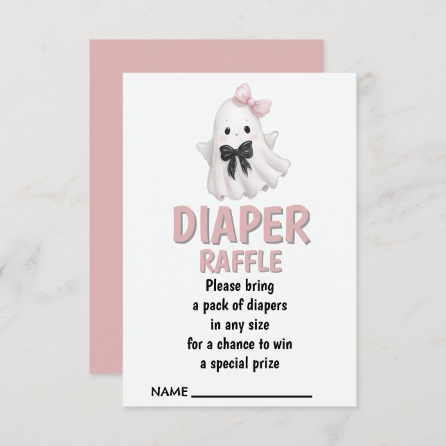 Diaper Raffle  Whimsy with a Hauntingly Cute Twist Enclosure Card (Front/Back)