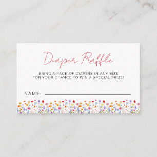 Diaper Raffle Wildflower Baby Shower Garden Enclosure Card