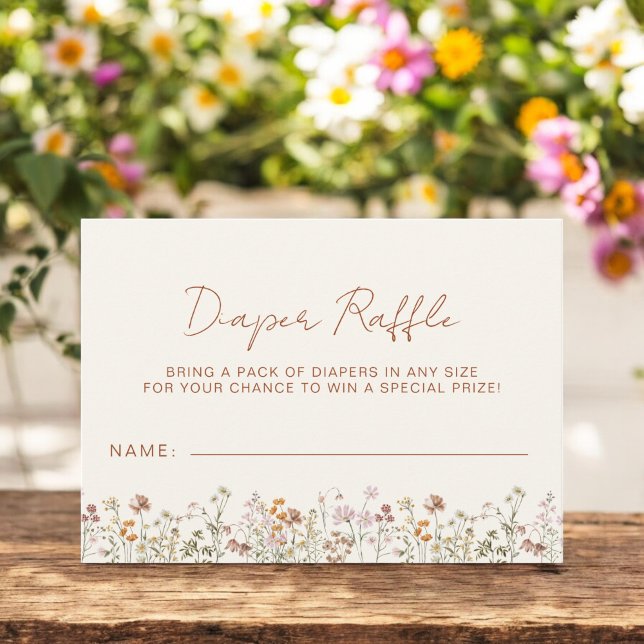 Diaper Raffle Wildflower Terracotta Baby Shower Invitation (Creator Uploaded)