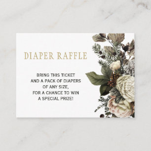 Diaper raffle winter chic baby shower insert card