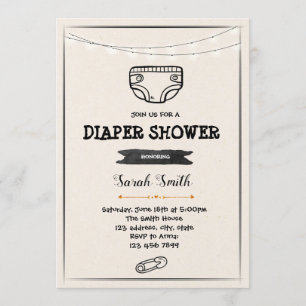 Diaper shower party invitation