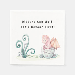 Diapers Can Wait, Let's Devour First! Dragon Baby  Napkin