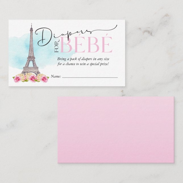 Diapers for Bébé Diaper Raffle Insert (Front/Back)