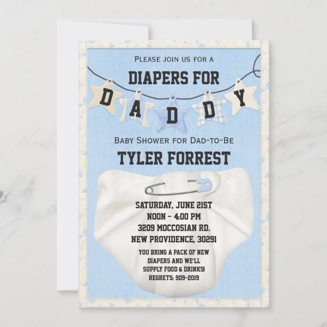 Diapers for Daddy Baby Shower Invitation (Front)