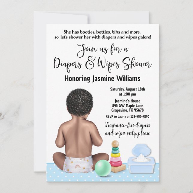 Diapeurs et essuie-glace Baby shower Invitation (Devant)