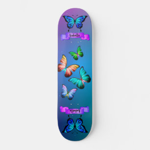 Diaphanous Butterflies Aqua Dragonfly Mandala S Skateboard