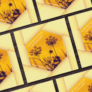 Diaphragm Hexagon Customizable Photo Photographer Square Business Card